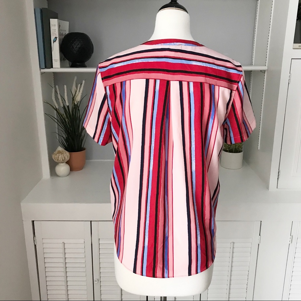Cynthia Rowley Striped Tie-Front Button Up S - Picture 5 of 11